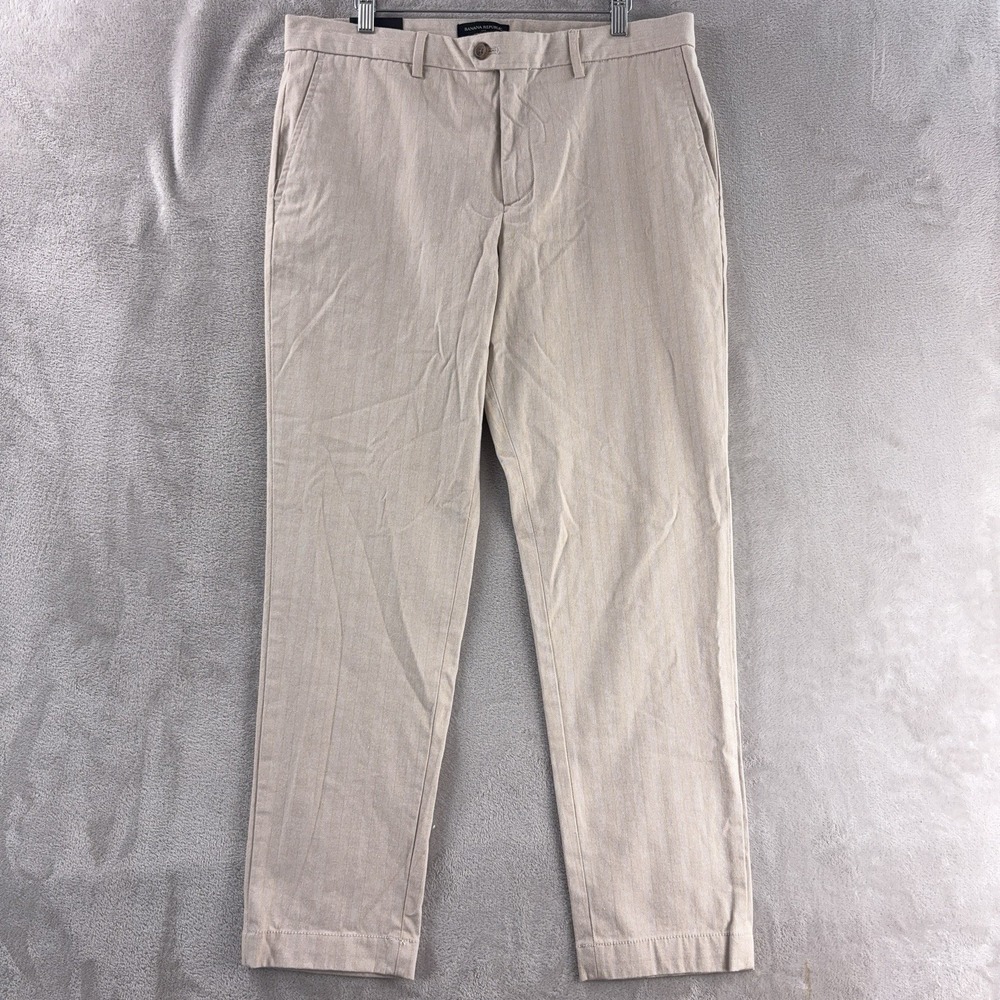 Banana Republic Pants Mens Size 34x29 Beige‎ Grayson Slim Tapered Cotton
